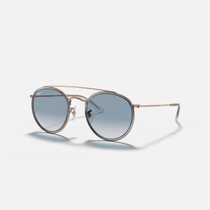 Ray-Ban Gold Frame Blue Lens Sunglasses